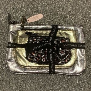 Victoria Secrets 3 Metallic Trio Cosmetic Bags Set